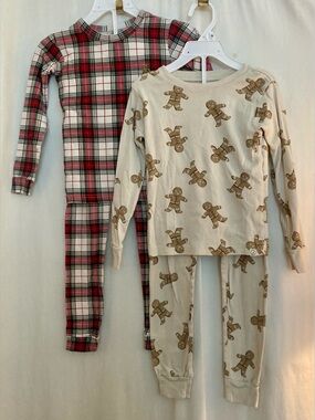 Pkg. of 2 Pajama Sets Little Planet Gingerbread & Baby Gap Red Plaid Size 5
